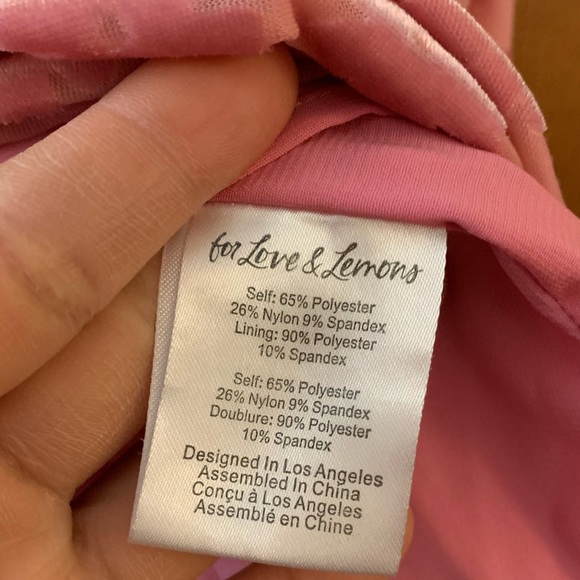 For Love and Lemons FL&L Lusk Velvet Midi Dress Pink Size Large EUC - Picture 12 of 16